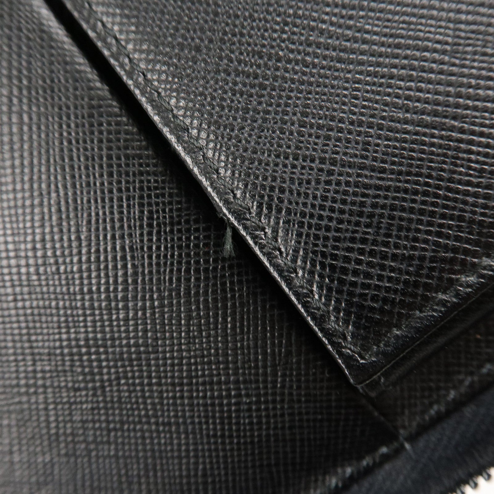 PRADA Nylon Leather Round Zippy Long Wallet Black M822 Used