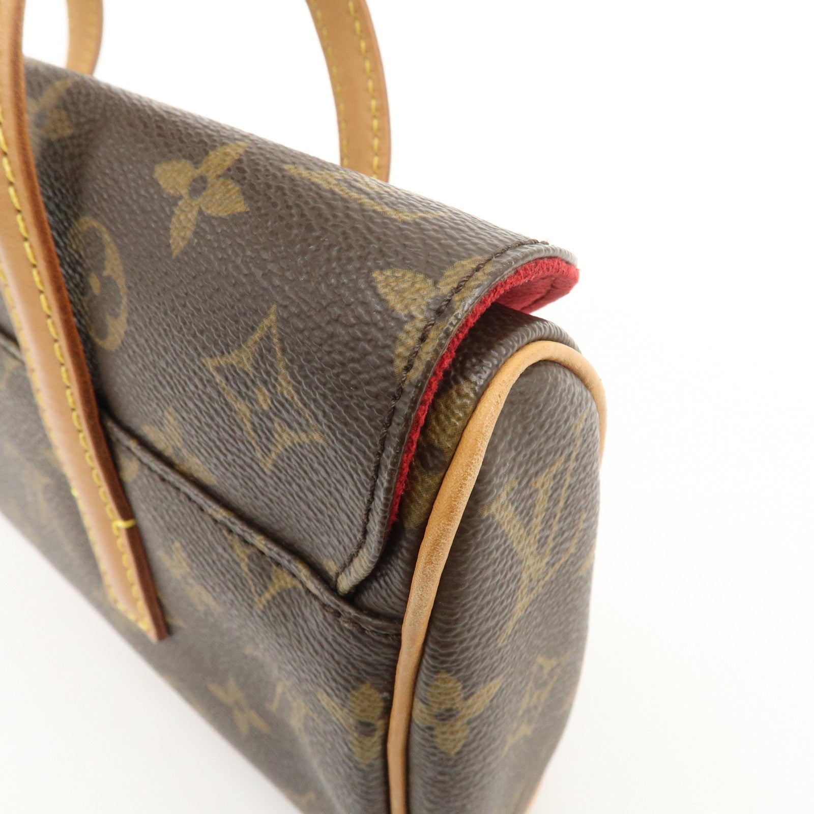 Louis Vuitton Monogram Sonatine Hand Bag Brown M51902 Used