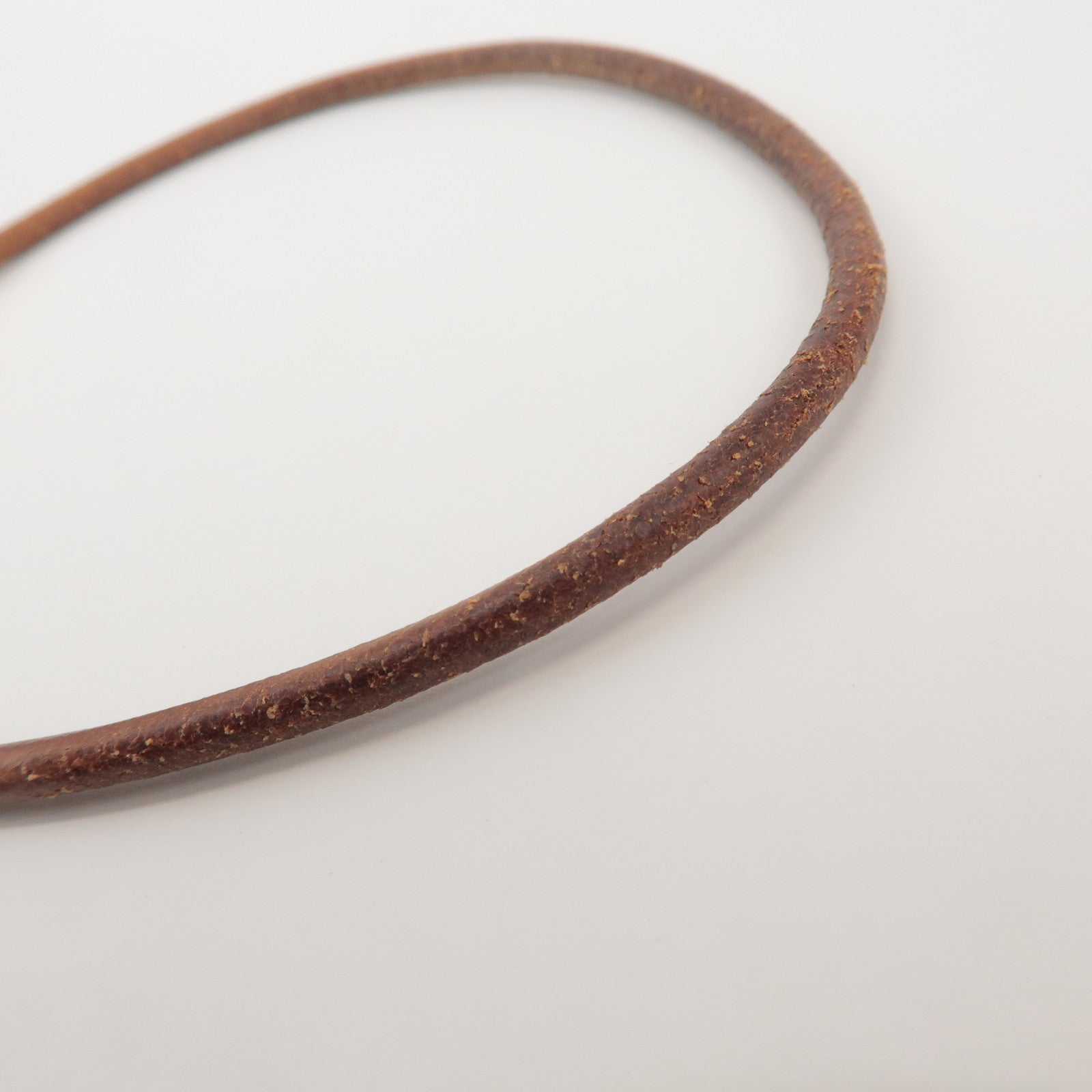HERMES Jumbo Choker Leather Metal Bracelet Brown Gold