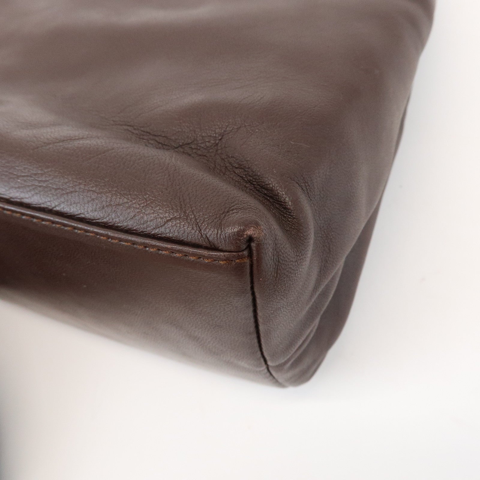 LOEWE Anagram Logo Leather Hand Bag Mini Tote Bag Brown