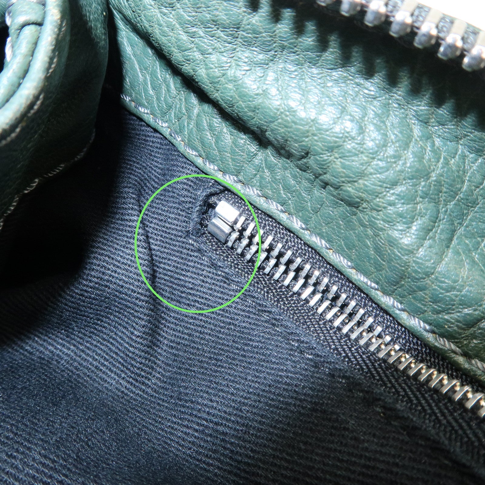 Chloe Padington Leather Hand Bag Shoulder Bag Green - Used