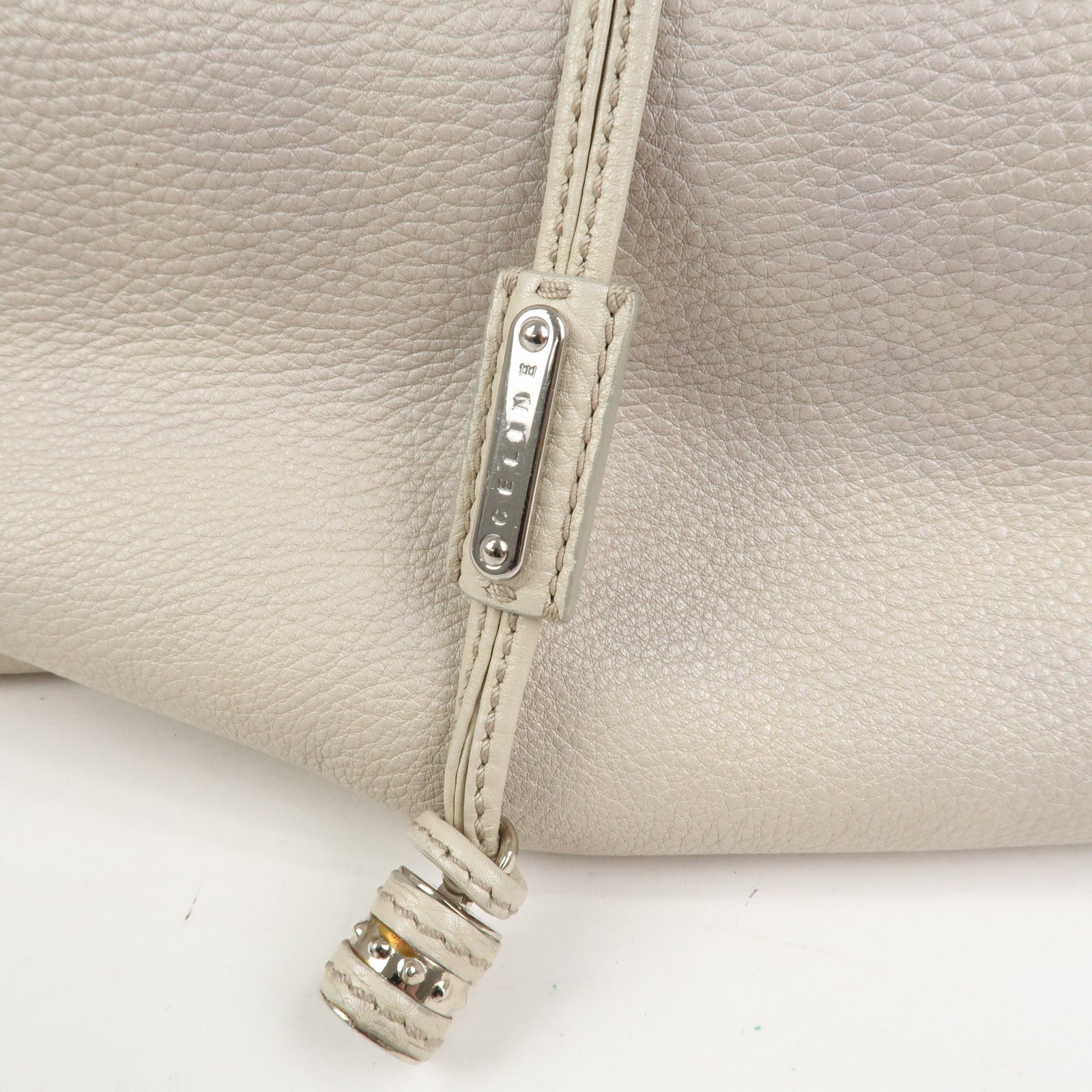 CELINE Bitter Sweet Leather Shoulder Bag Hand Bag Ivory