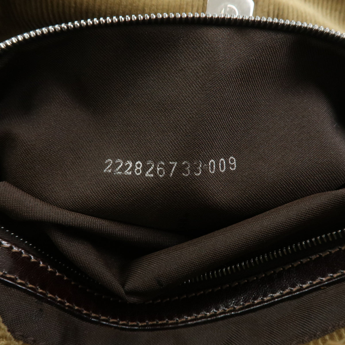 FENDI Corduroy Leather Shoulder Bag Brown 26733