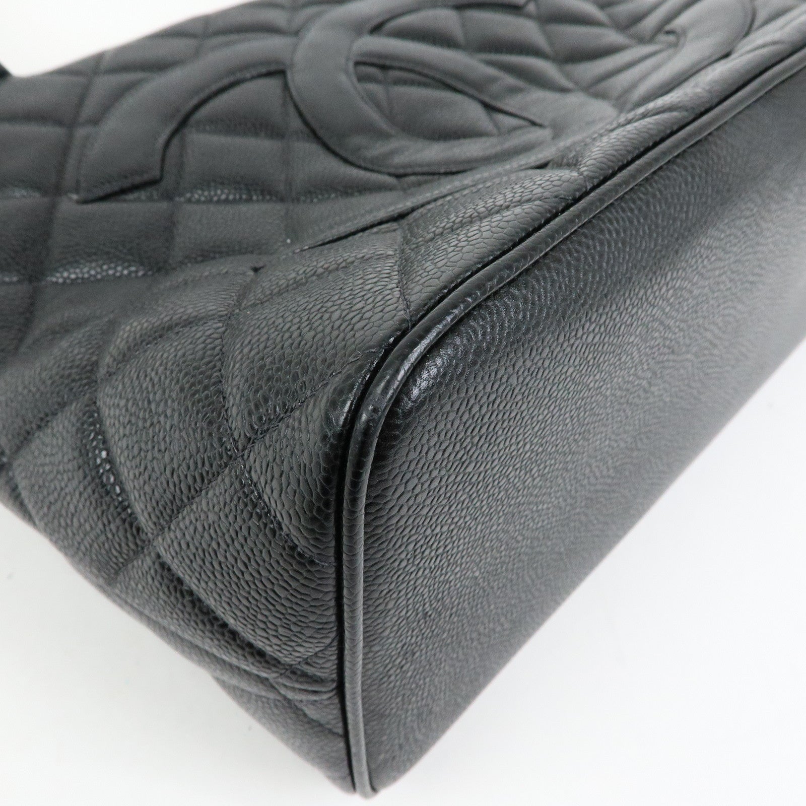 CHANEL Matelasse COCO Mark Medallion Tote Bag Hand Bag Black A01804