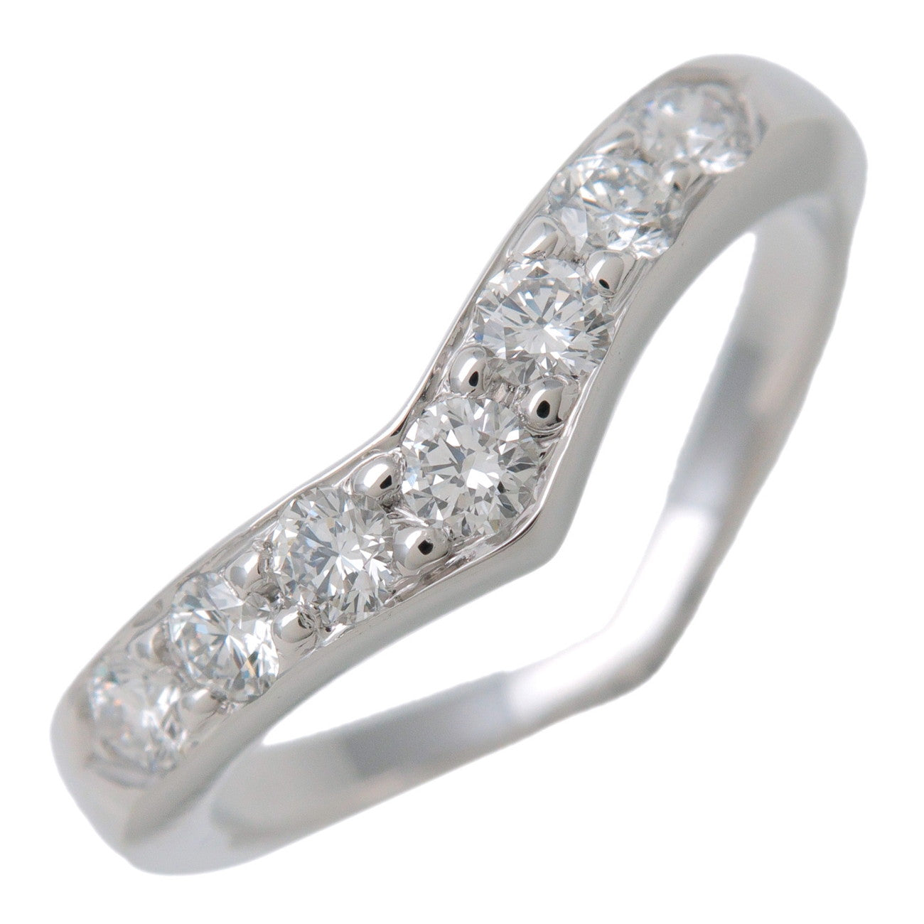 Tiffany & Co V Band Diamond Ring PT950 Platinum US6.5 EU53 HK13