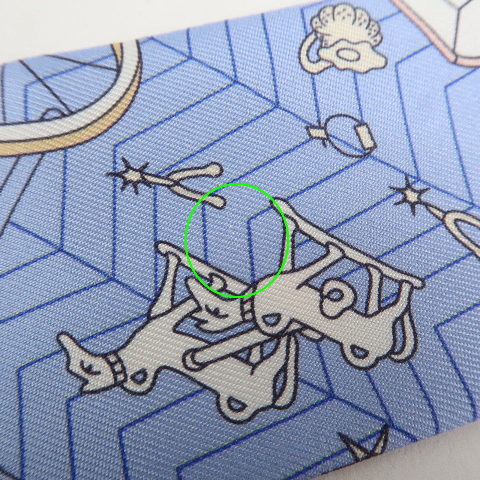 HERMES Silk 100% Twilly OBJETS DE CURIOSITE Scarf Blue Multicolor