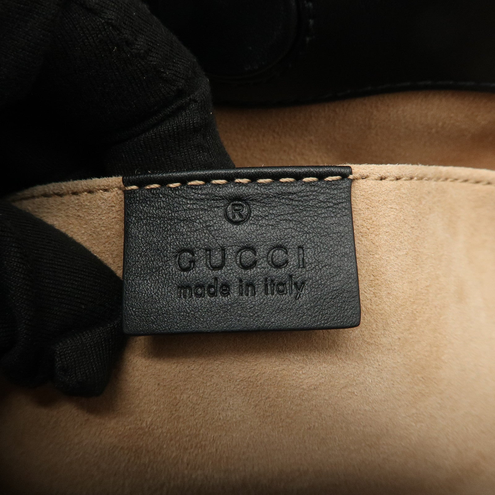 GUCCI Nimfair Bamboo Sherry Unborn Calf Leather 2Way Bag 470271 Used