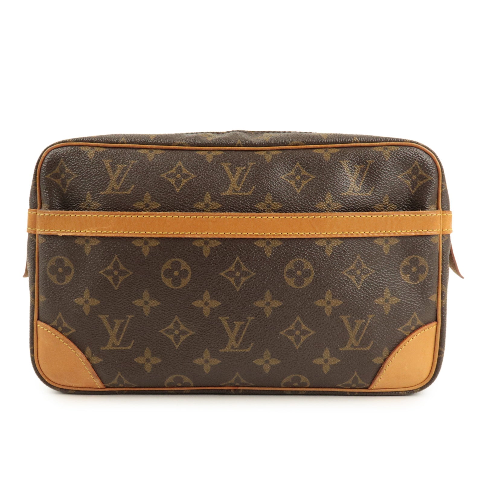 Louis Vuitton Monogram Compiegne 28 Pouch Clutch Bag Brown M51845 Used
