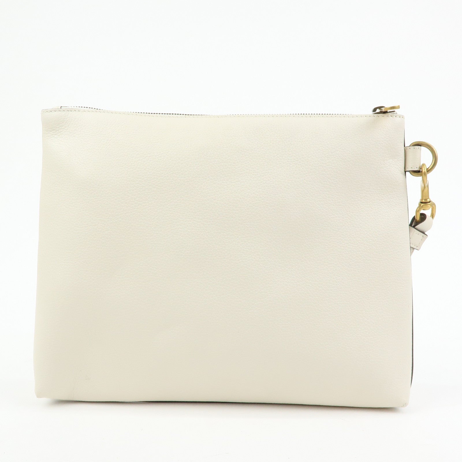 GUCCI Sherry Vintage Logo Medium Portfolio Clutch Bag Ivory 572770
