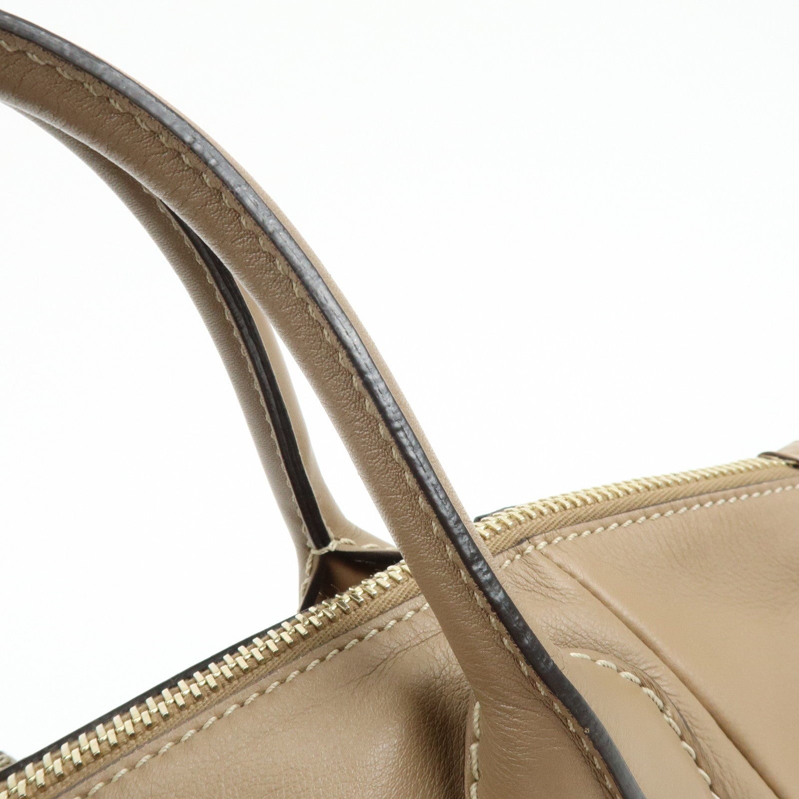 TOD'S Leather Stitch 2Way Bag Boston Bag Shoulder Bag Brown