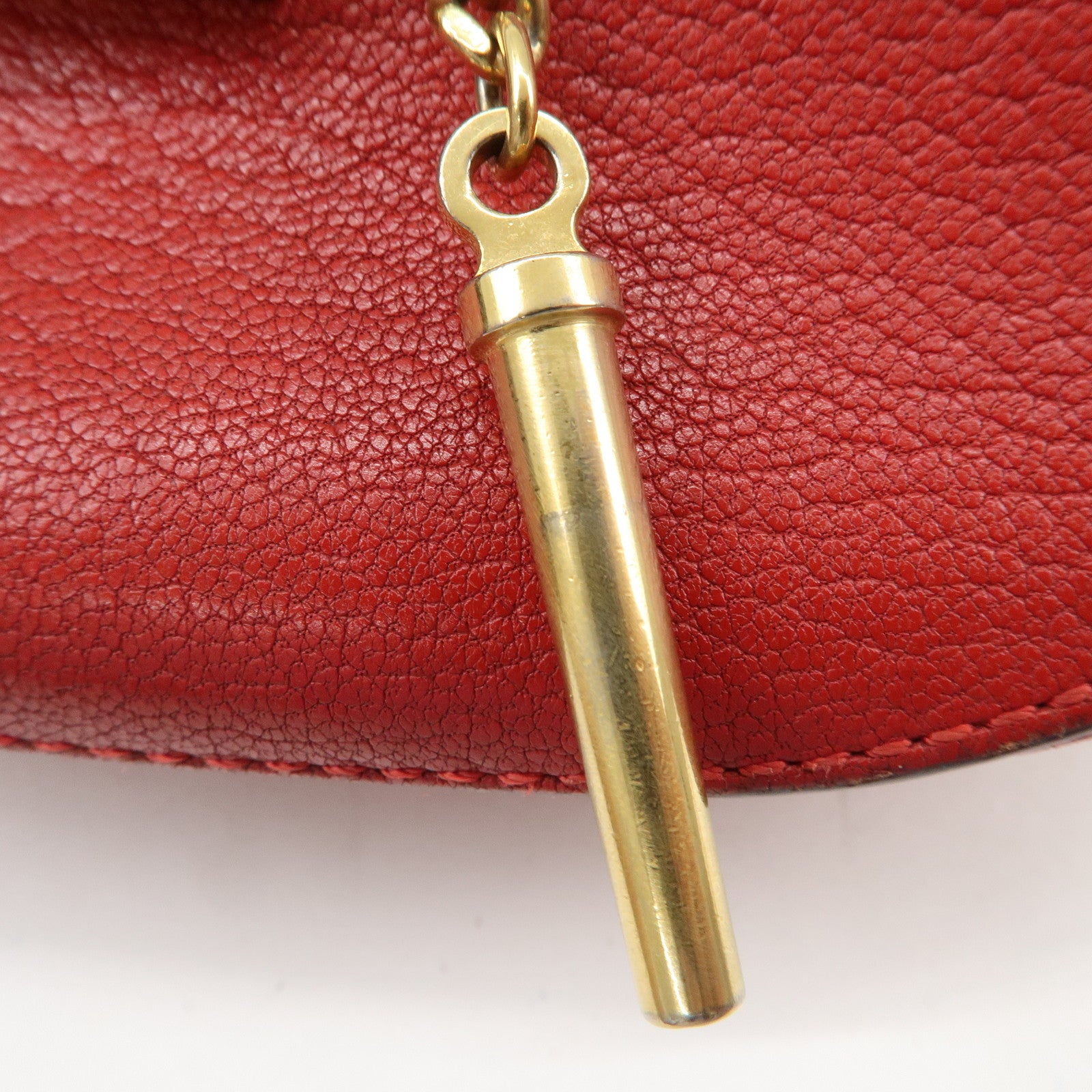 Chloe Drew Leather Chain Shoulder Bag Crossbody Bag Red