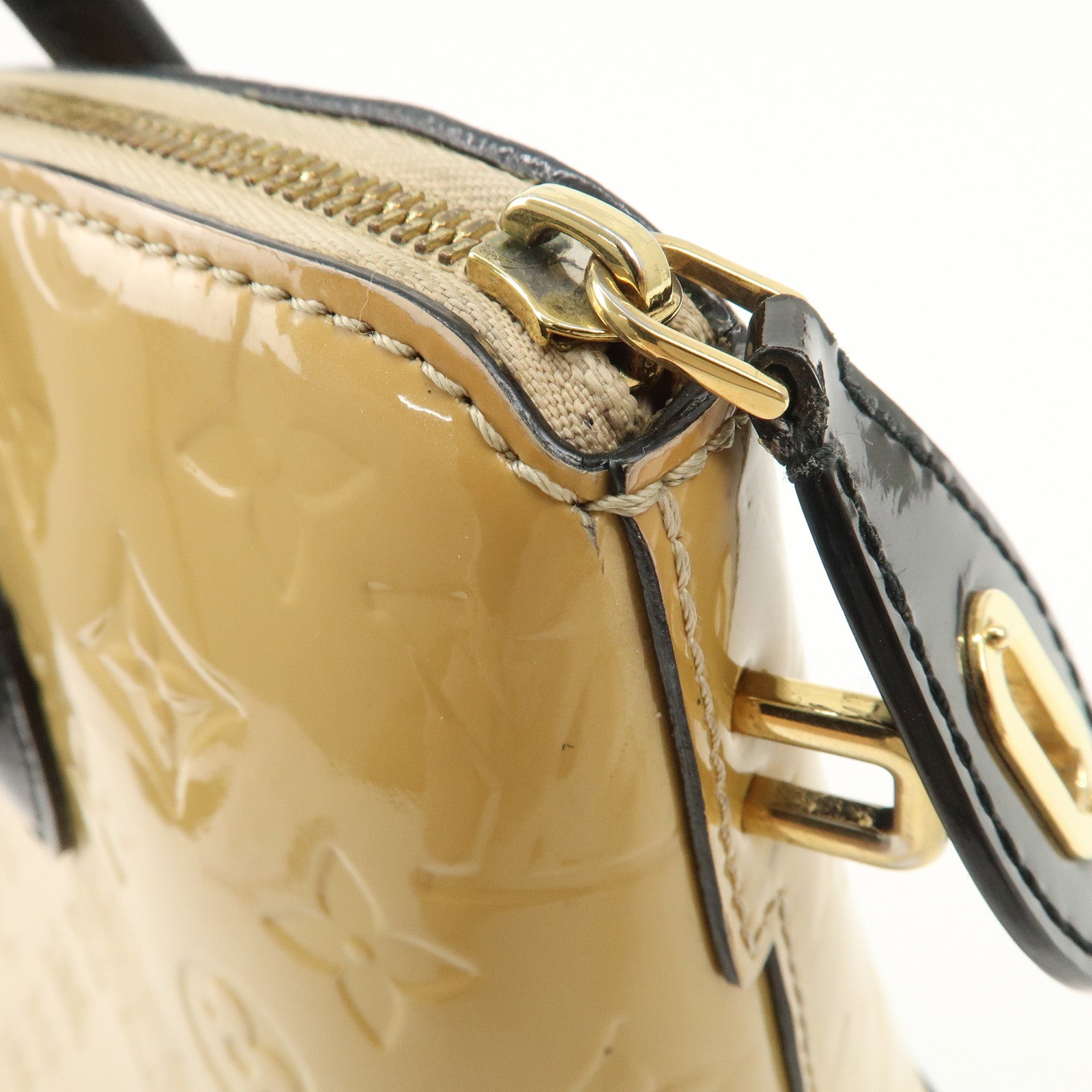 Louis Vuitton Monogram Verni Lockit PM Hand Bag Dune M90251 Used