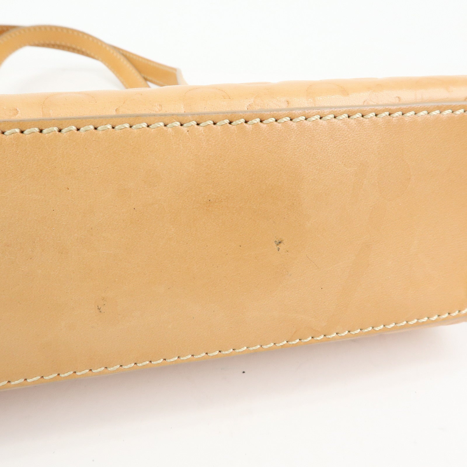 CELINE C Macadam Leather Shoulder Bag Hand Bag Light Brown