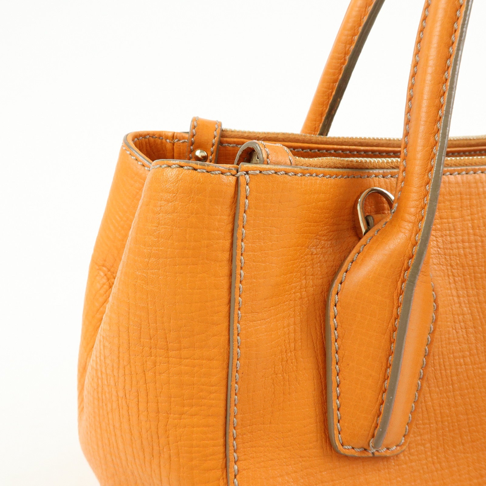 TOD'S D Styling Leather 2Way Bag Hand Bag Shoulder Bag Orange
