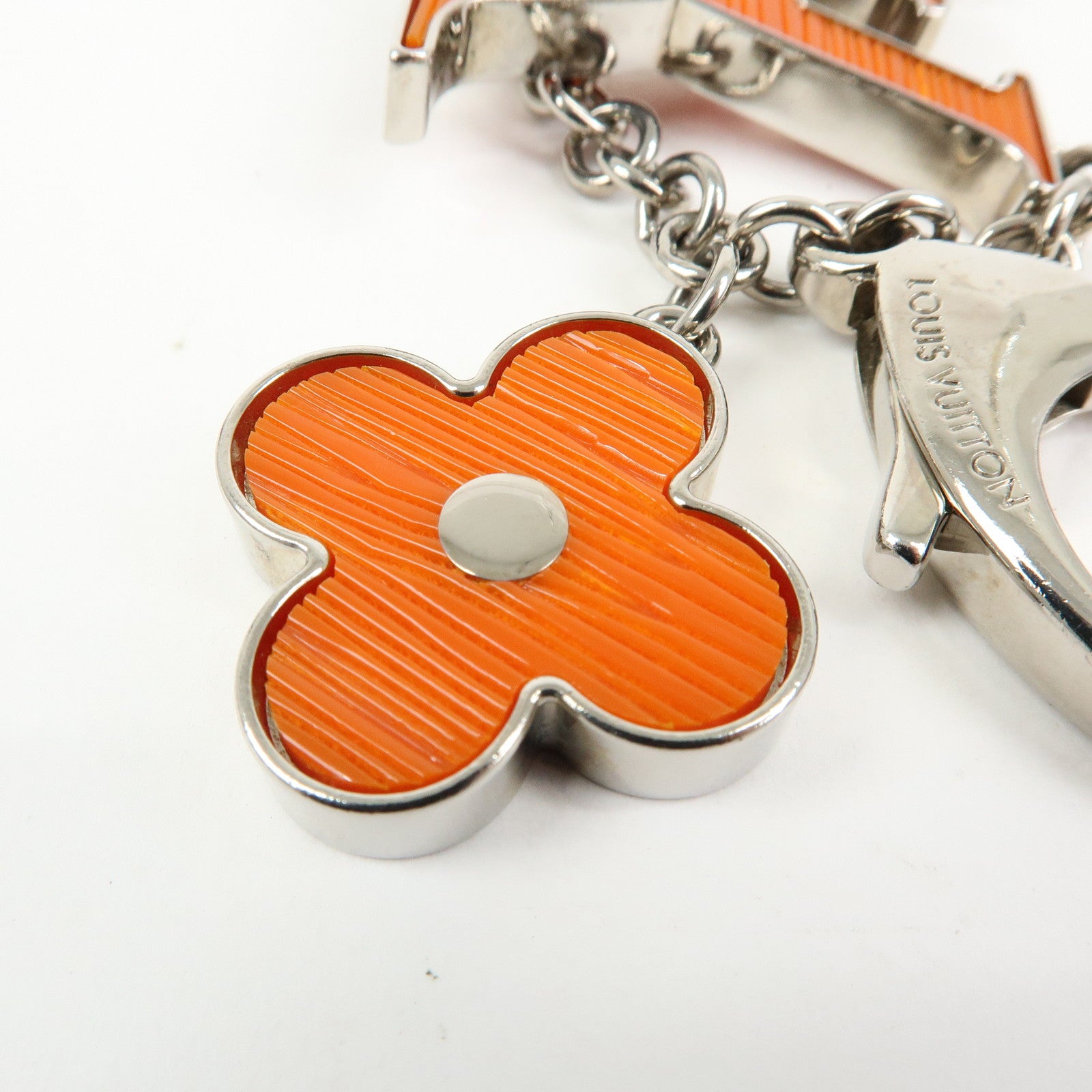 Louis Vuitton Bijou Sac Chaine Fleur d'Epi Orange Silver M66468