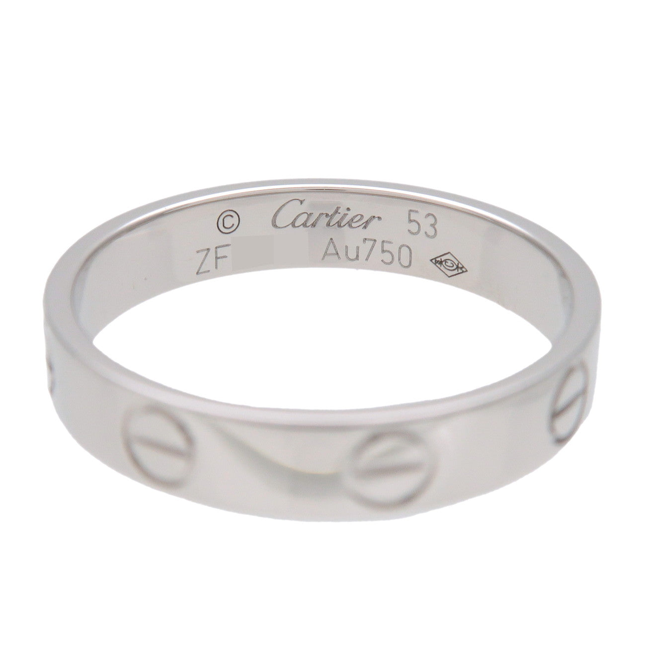 Cartier Mini Love Ring K18 750WG White Gold #53 US6.5 EU53 B4085100