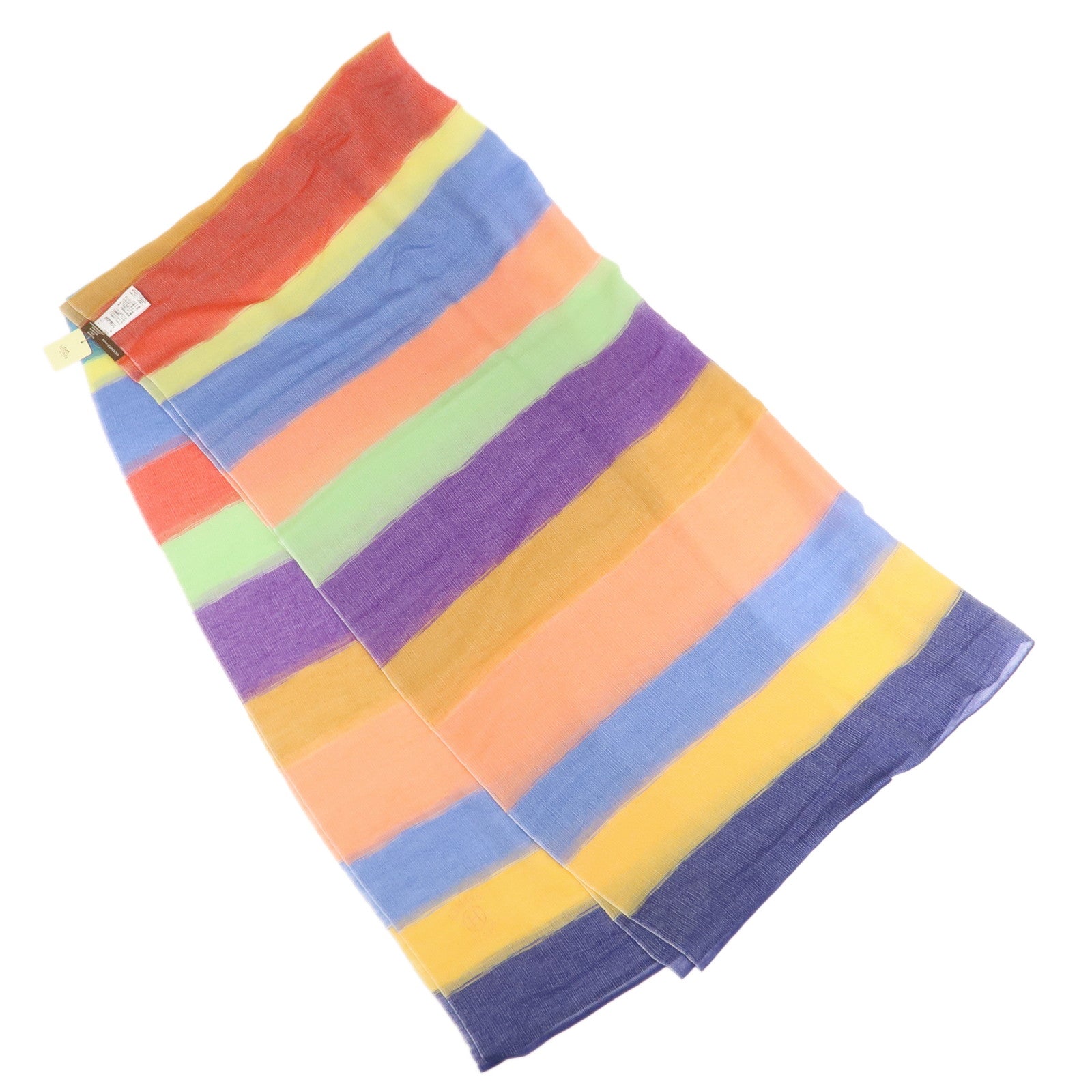 HERMES Cashmere Silk Shawl Scarf Multicolor