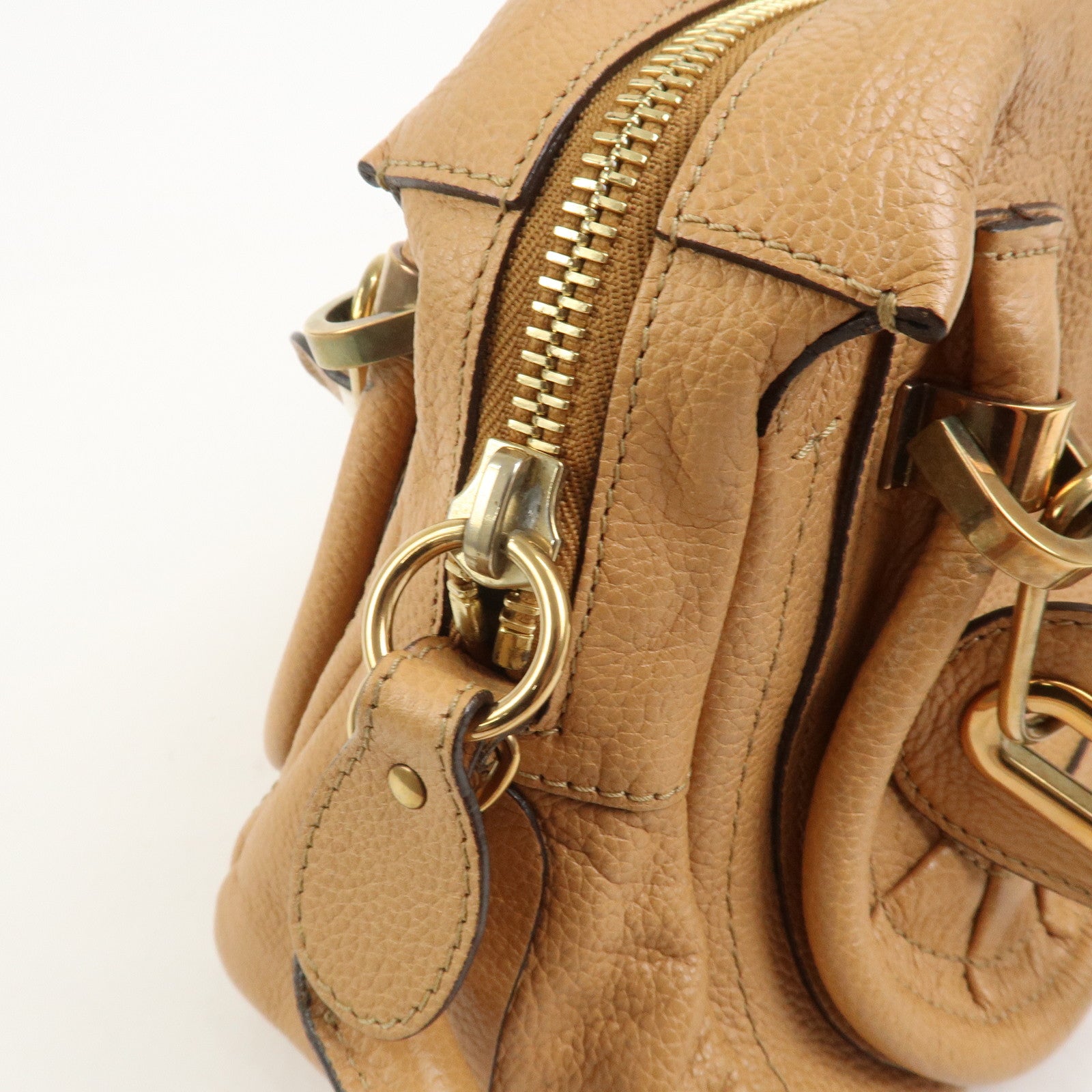 Chloe Paraty Leather 2Way Bag Shoulder Bag Hand Bag Brown