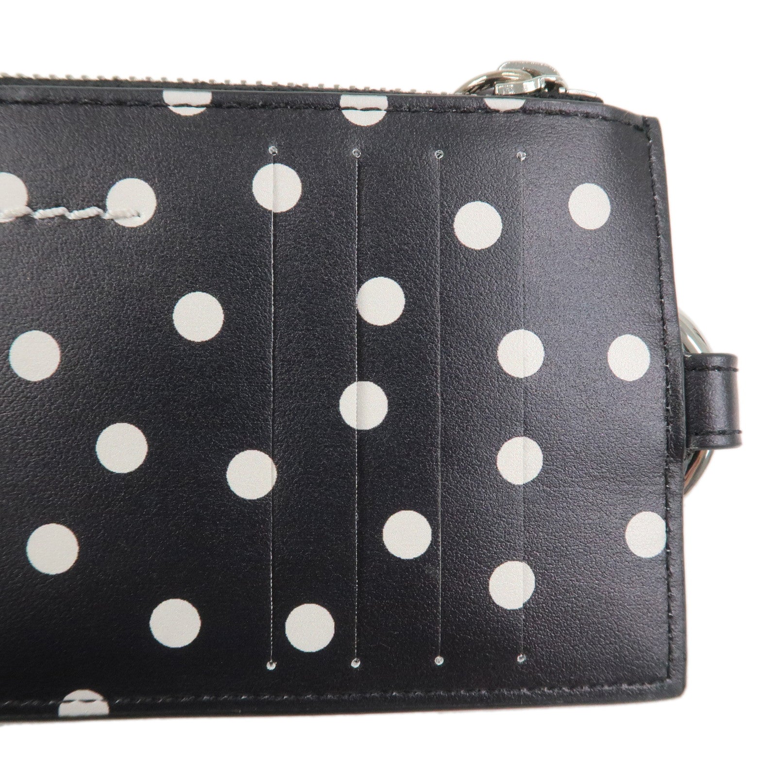 Maison Margiela MM6 Scarf Print Leather Card Case Card Holder Black