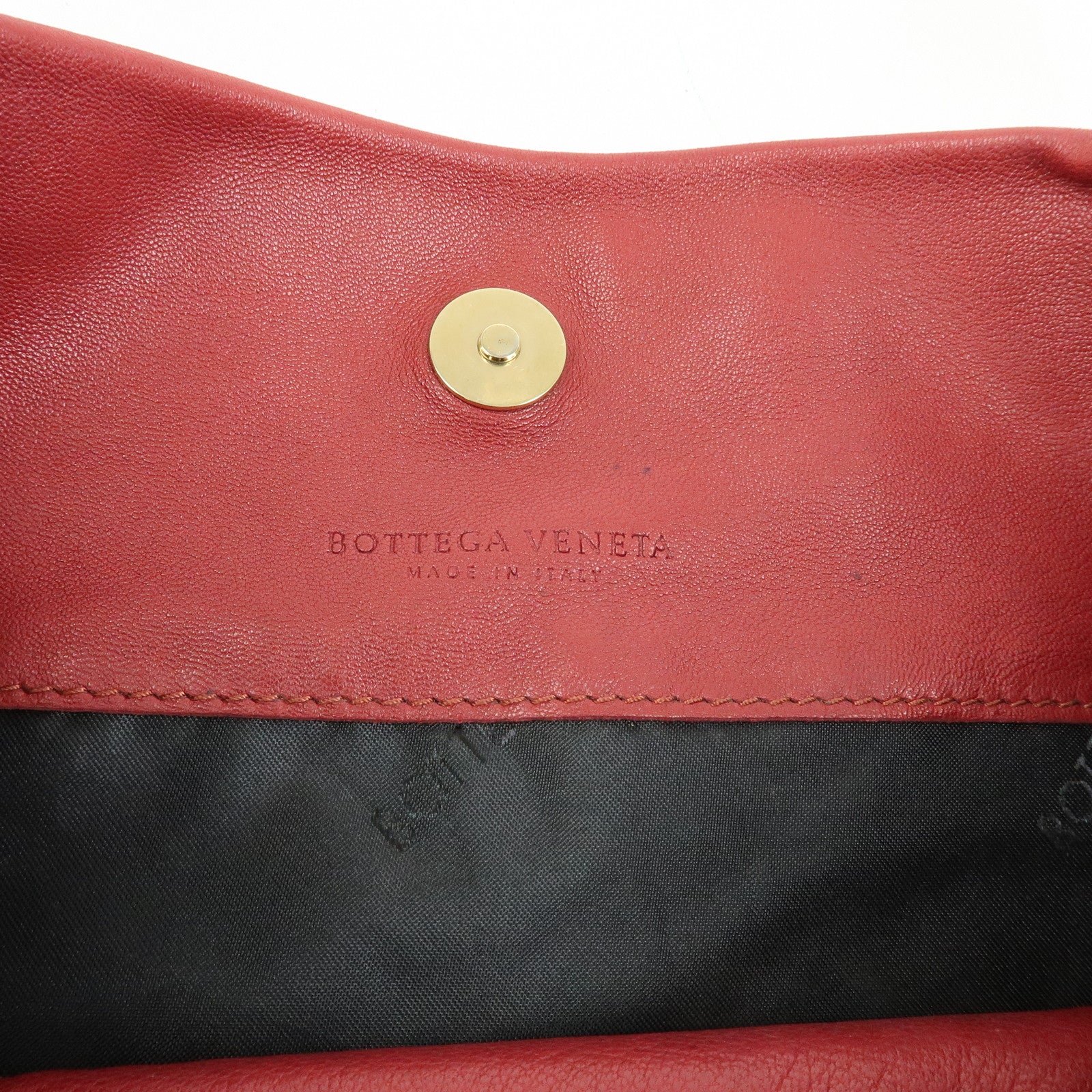 BOTTEGA VENETA Intrecciato Leather Shoulder Bag Red 132369