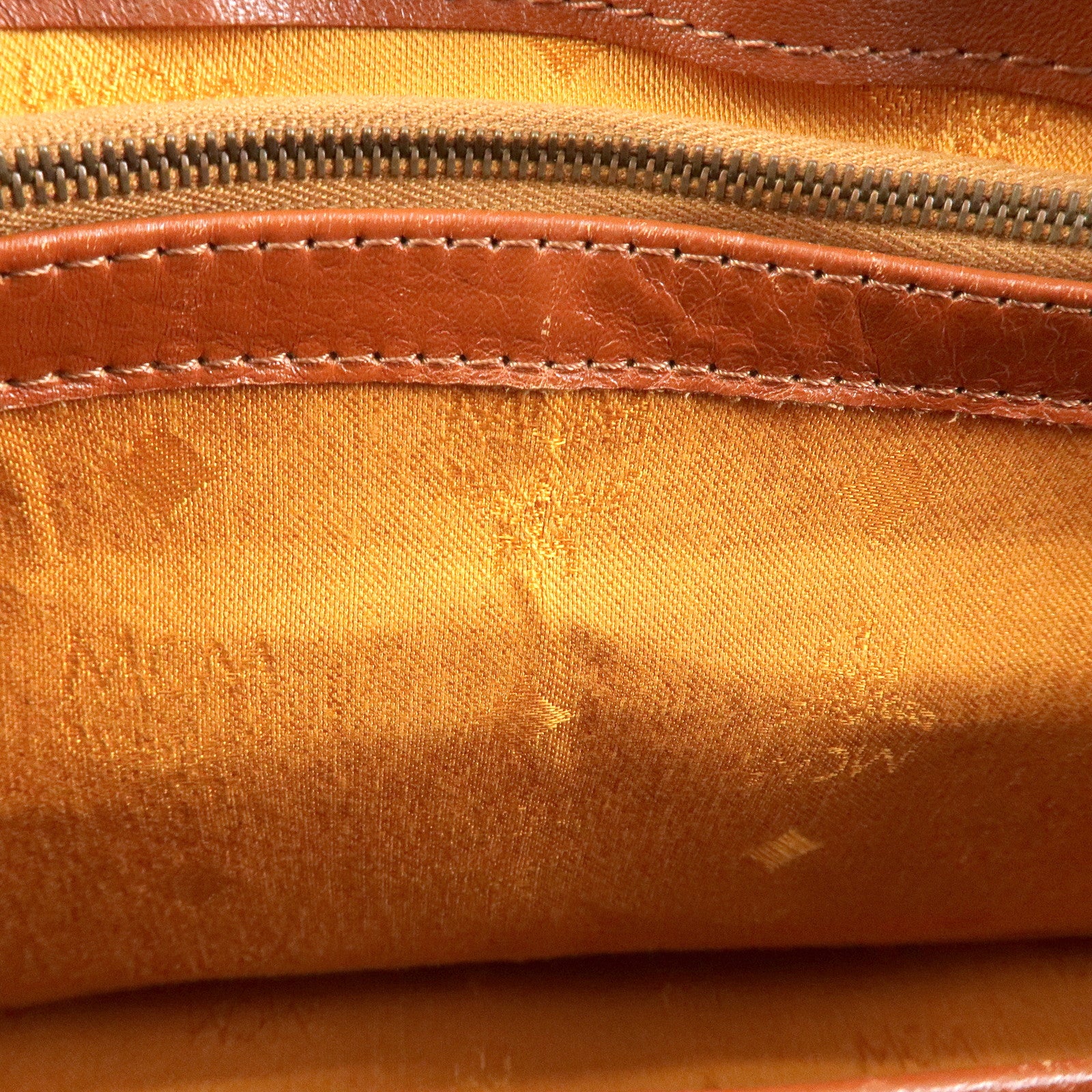 MCM Visetos Leather 2Way Bag Hand Bag Shoulder Bag Brown