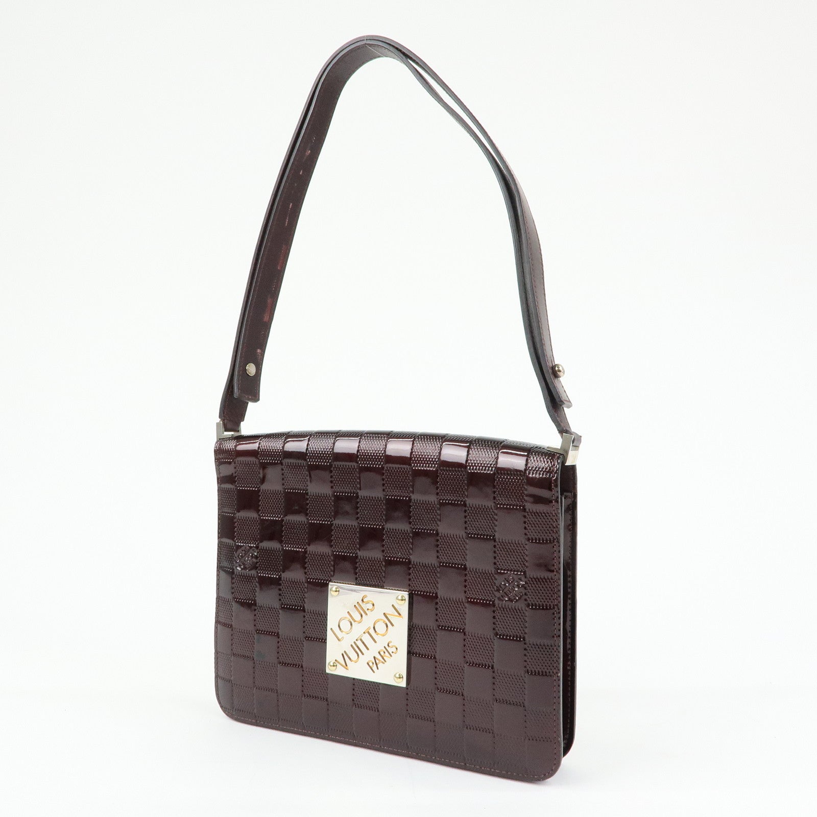 Louis Vuitton Damier Vernis Cabaret Shoulder Bag Bordeaux M92124
