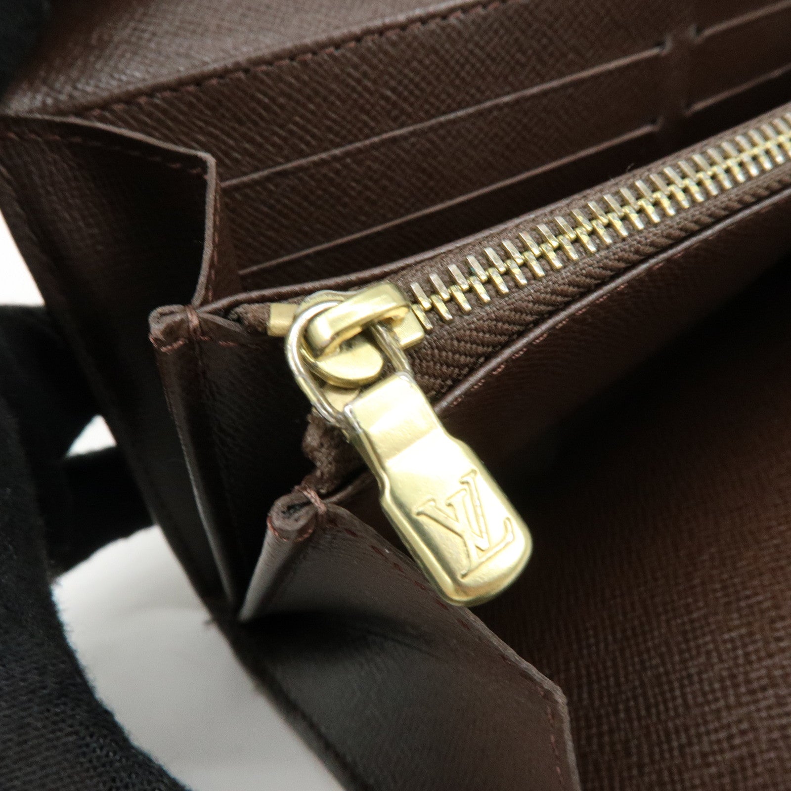 Louis Vuitton Monogram Mini Lin Canvas Long Wallet Brown M95234