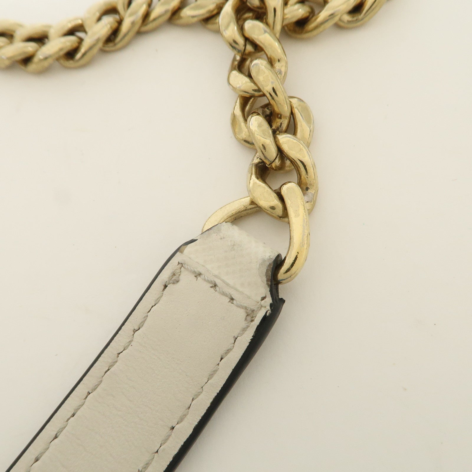 PRADA Triangle Logo Saffiano Leather Chain Shoulder Bag 1BD200