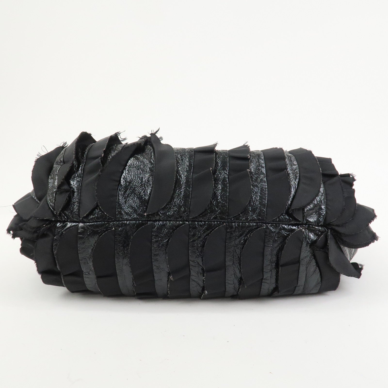 PRADA Patent Nylon Leather Shoulder Bag Hand Bag Black BR4176