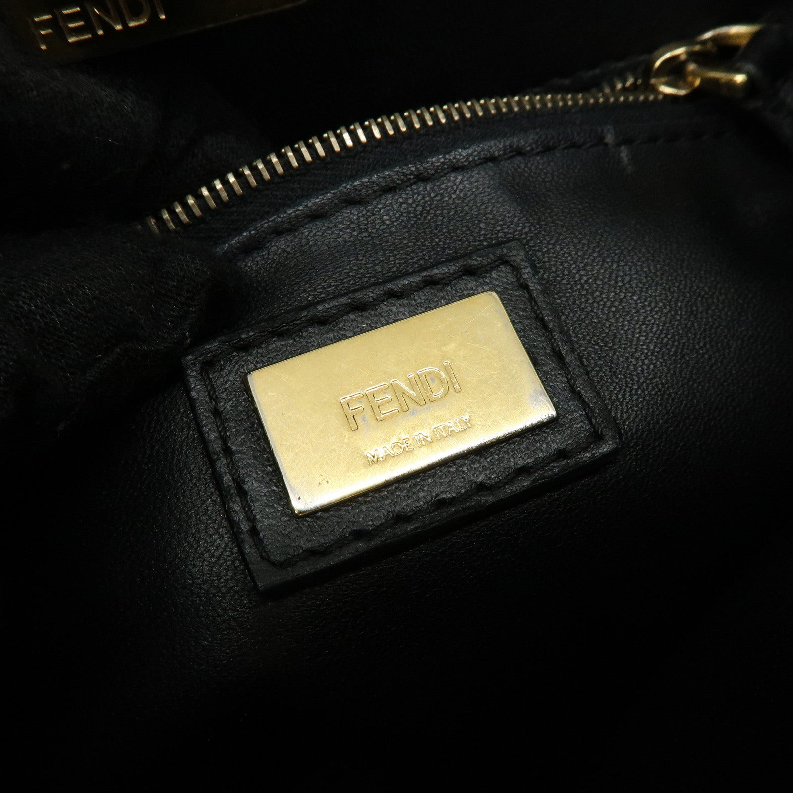 FENDI Peekaboo Mini 2Way Shoulder Bag Hand Bag Black 8BN244