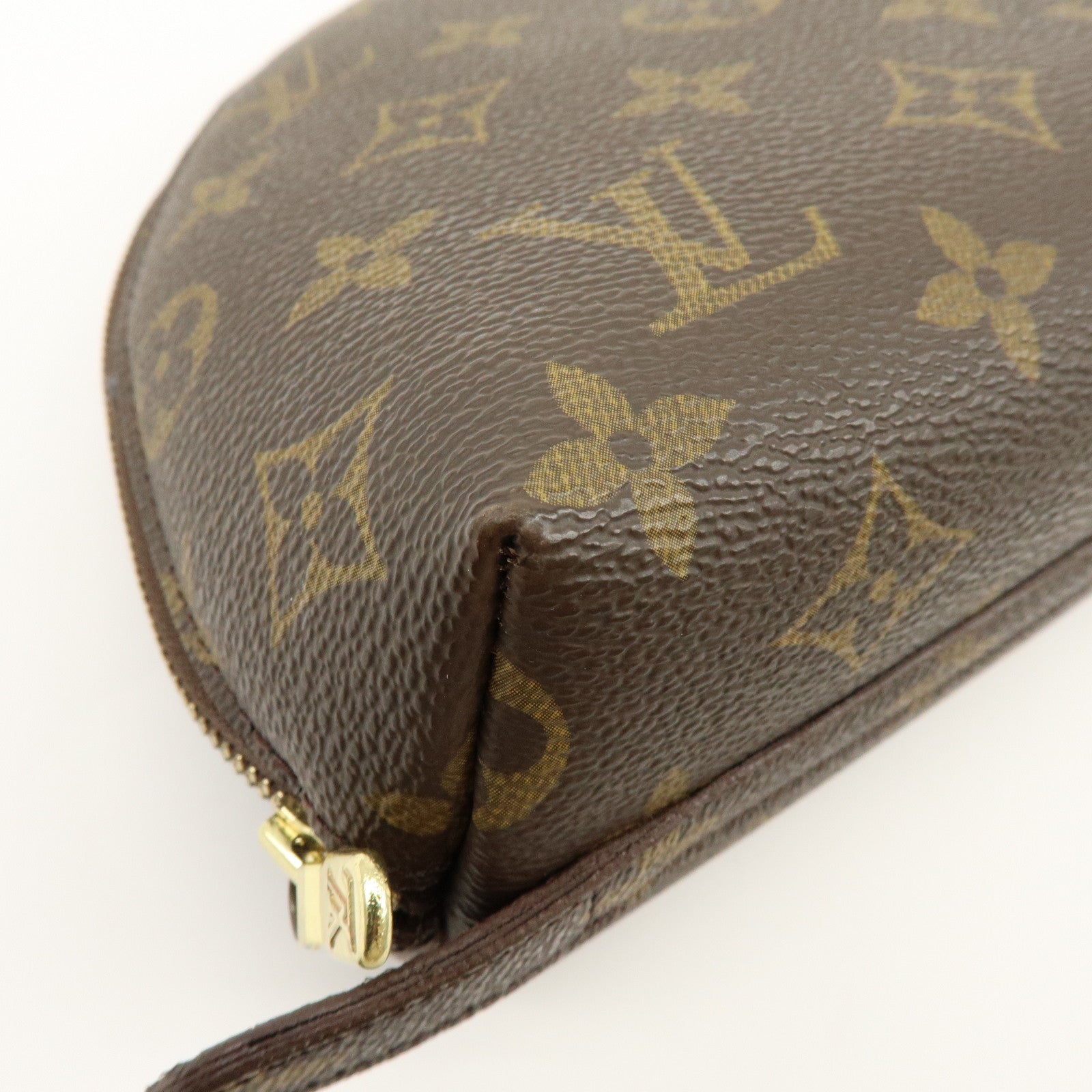 Louis Vuitton Monogram Trousse Demi Ronde Pouch Brown M47520