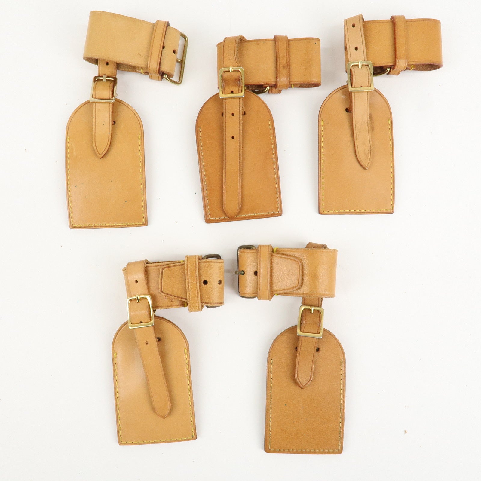 Louis Vuitton Set of 10 Leather Name Tag & Poignet Natural Used