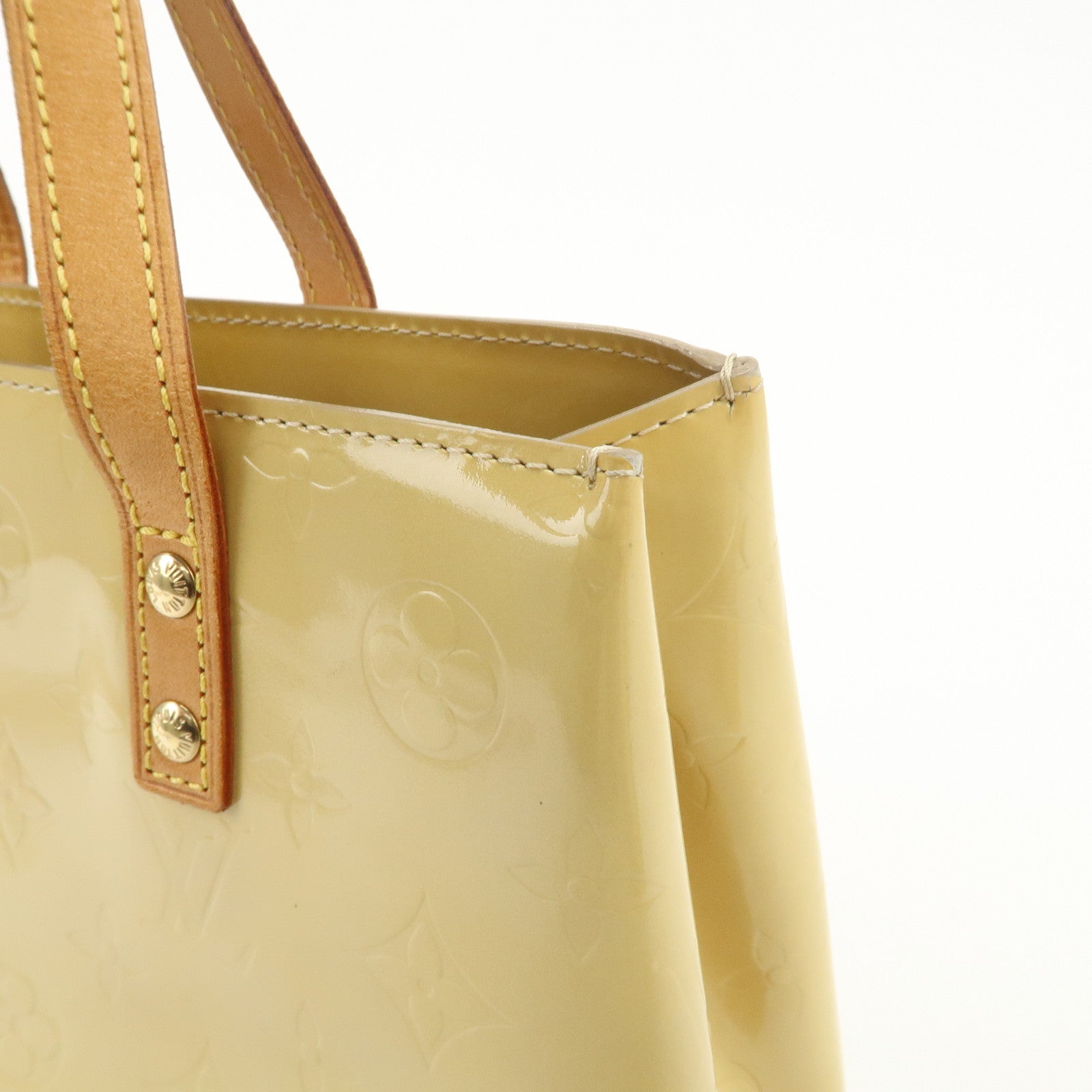 Louis Vuitton Monogram Vernis Lead PM Hand Bag Beige M91144