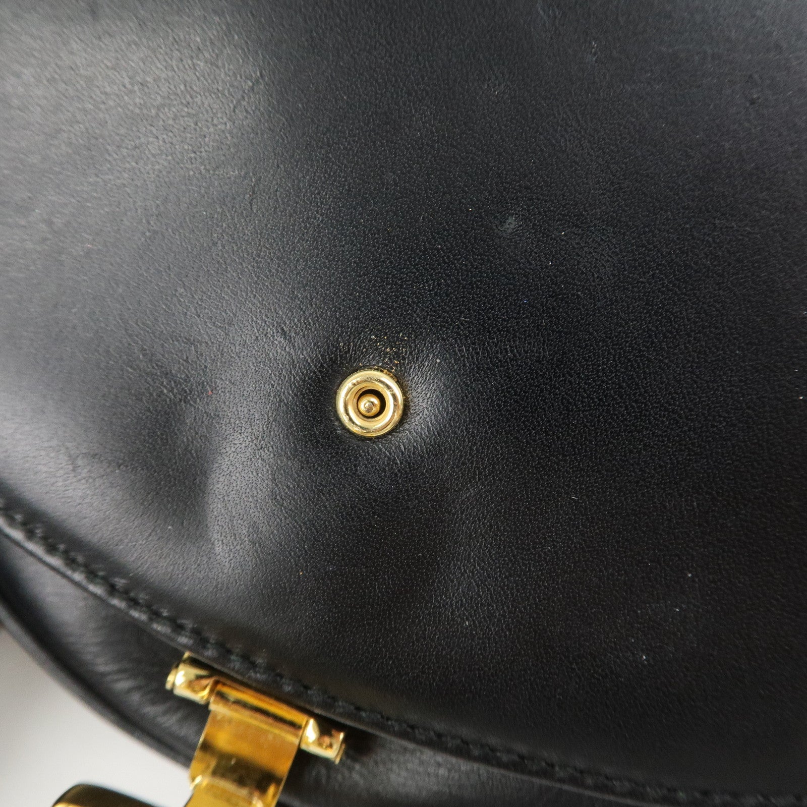 Ferragamo Gancini Leather 2Way Chain Shoulder Bag Waist Bag Black
