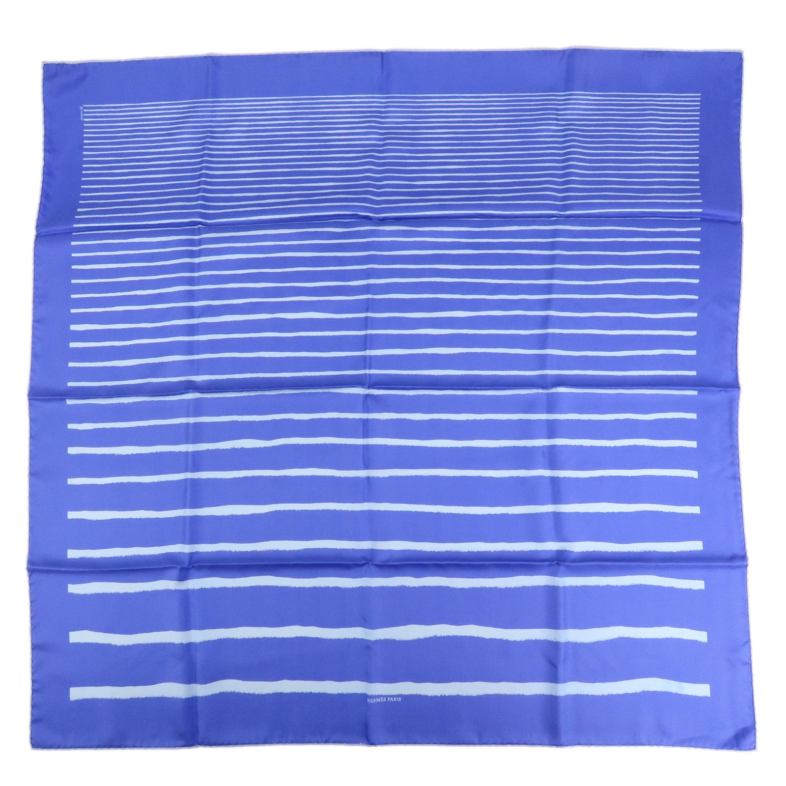 HERMES Carre 90 Silk 100% Scarf MEDITERRANEE Blue Used