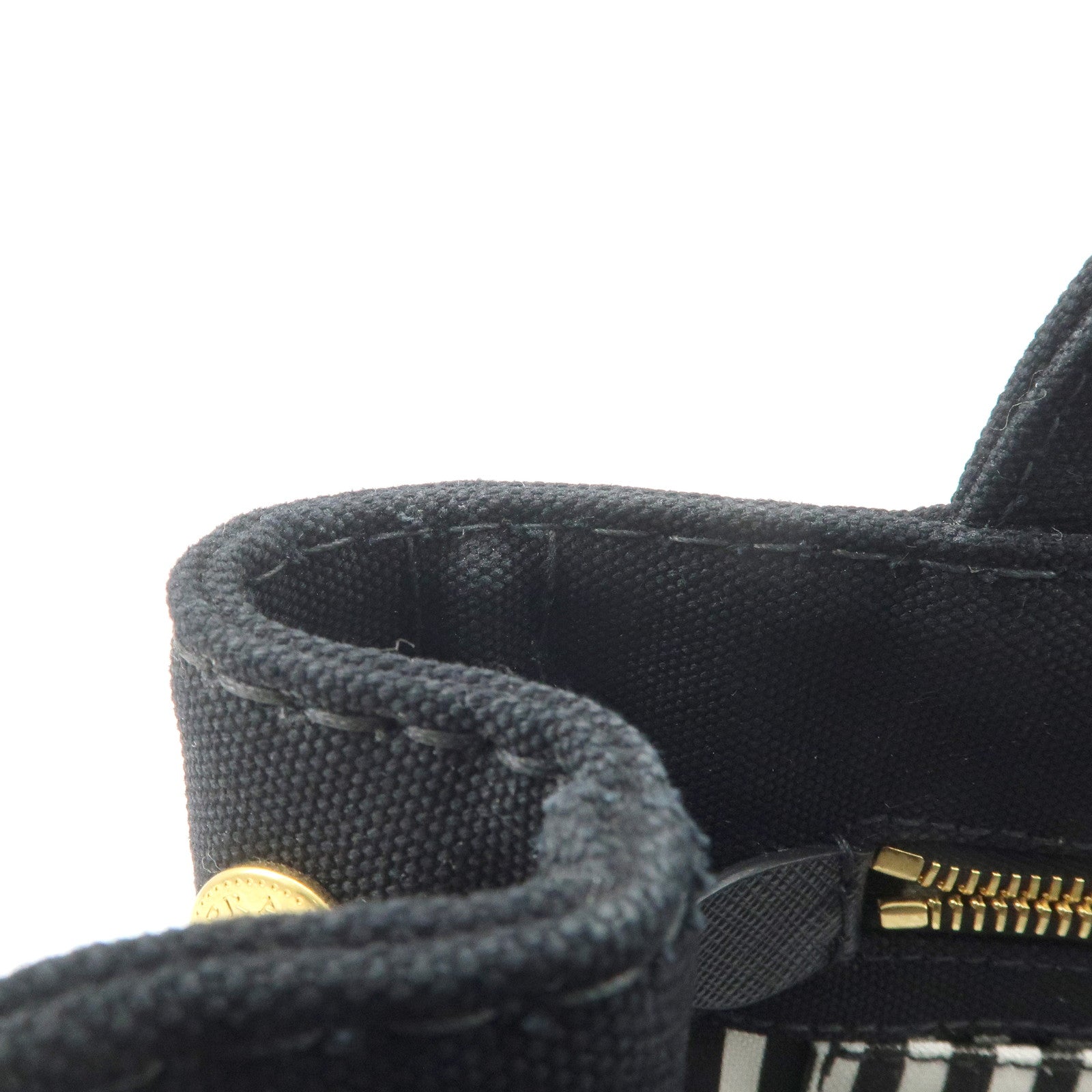 PRADA Canapa Mini Canvas 2Way Hand Bag Tote Bag Black 1BG439 Used