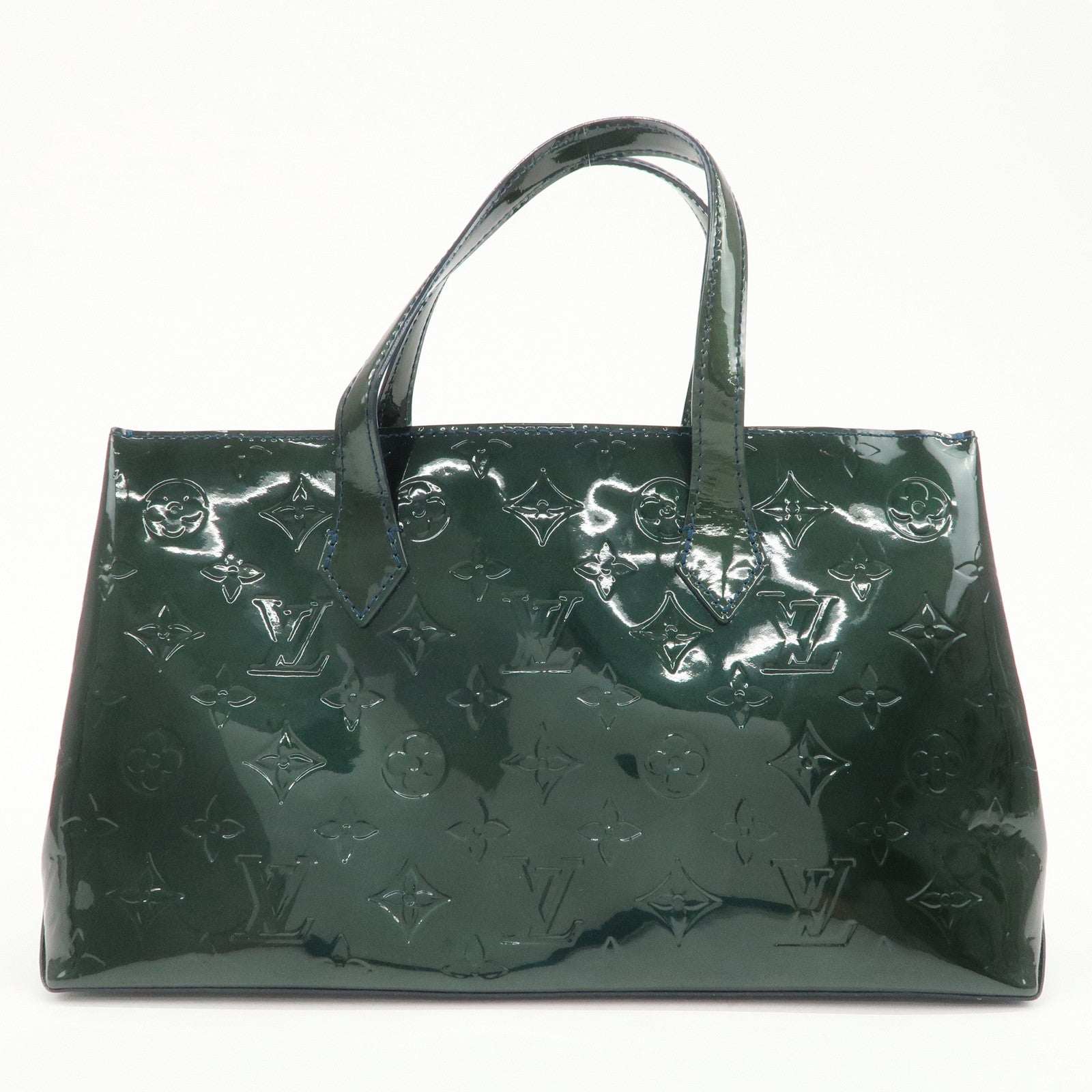 Louis Vuitton Monogram Vernis Wilshire PM Hand Bag Bleu Nuit M93684