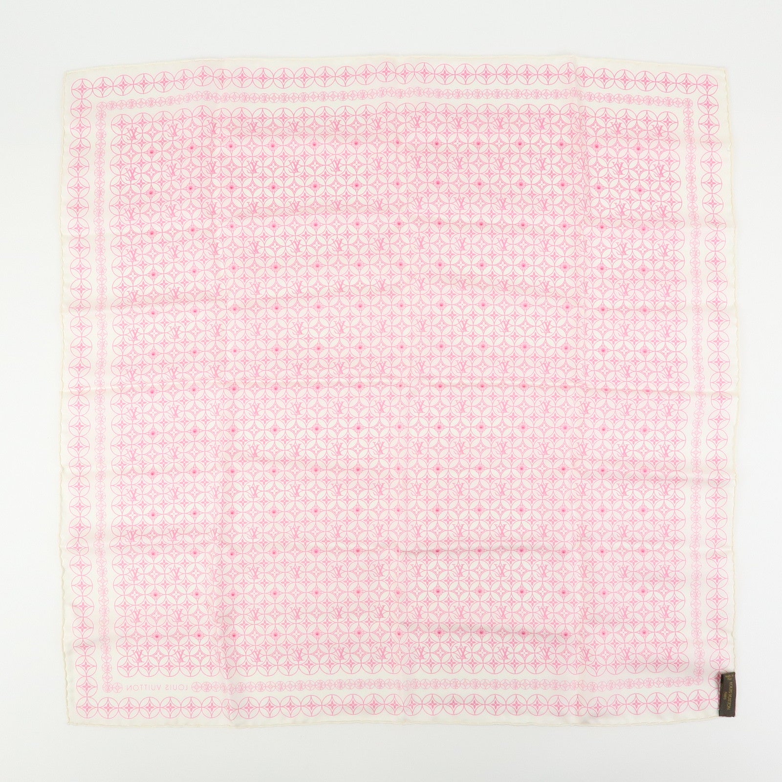 Louis Vuitton Silk 100% Scarf Murakami White Pink