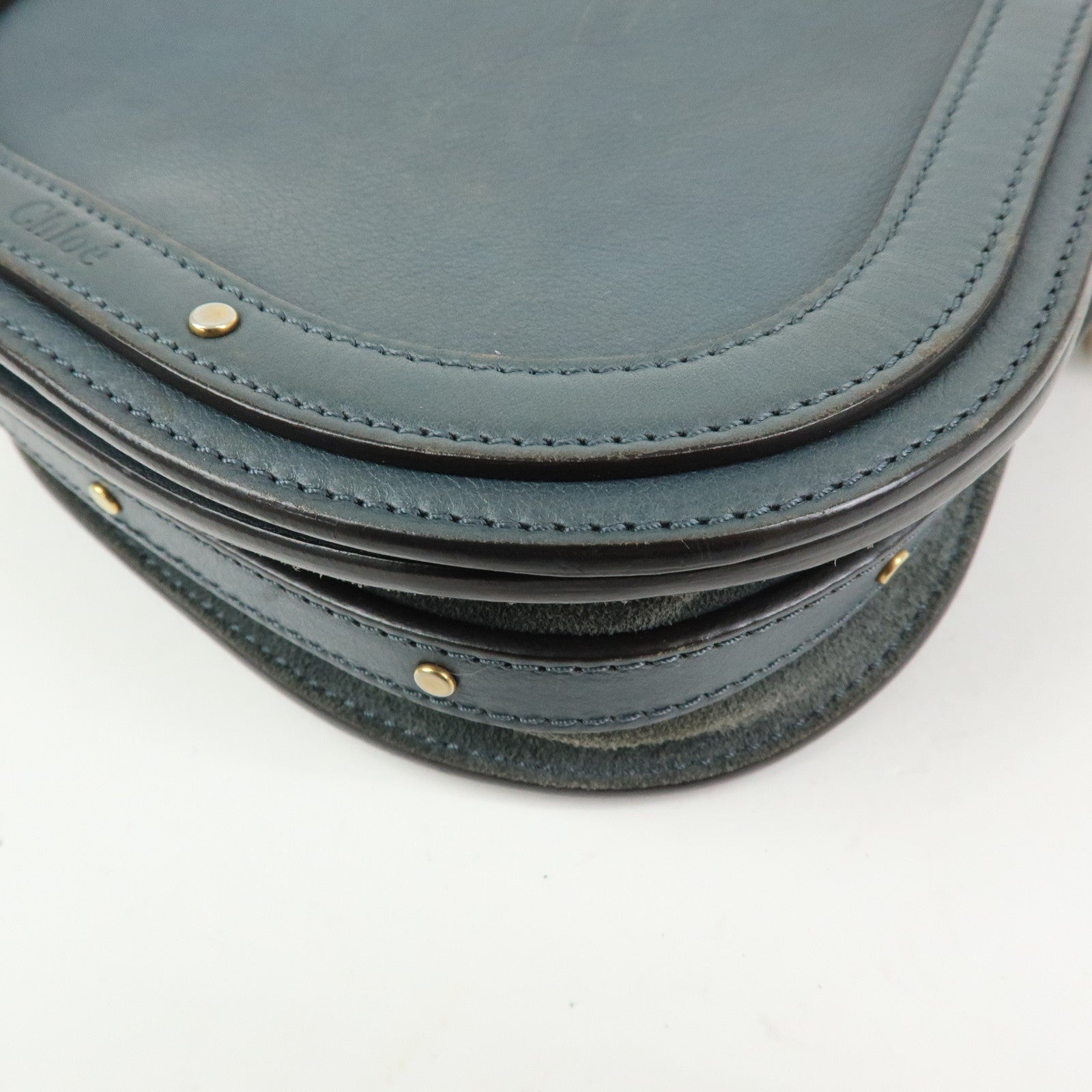 Chloe Nile Leather 2Way Bag Hand Bag Bracelet Bag Blue