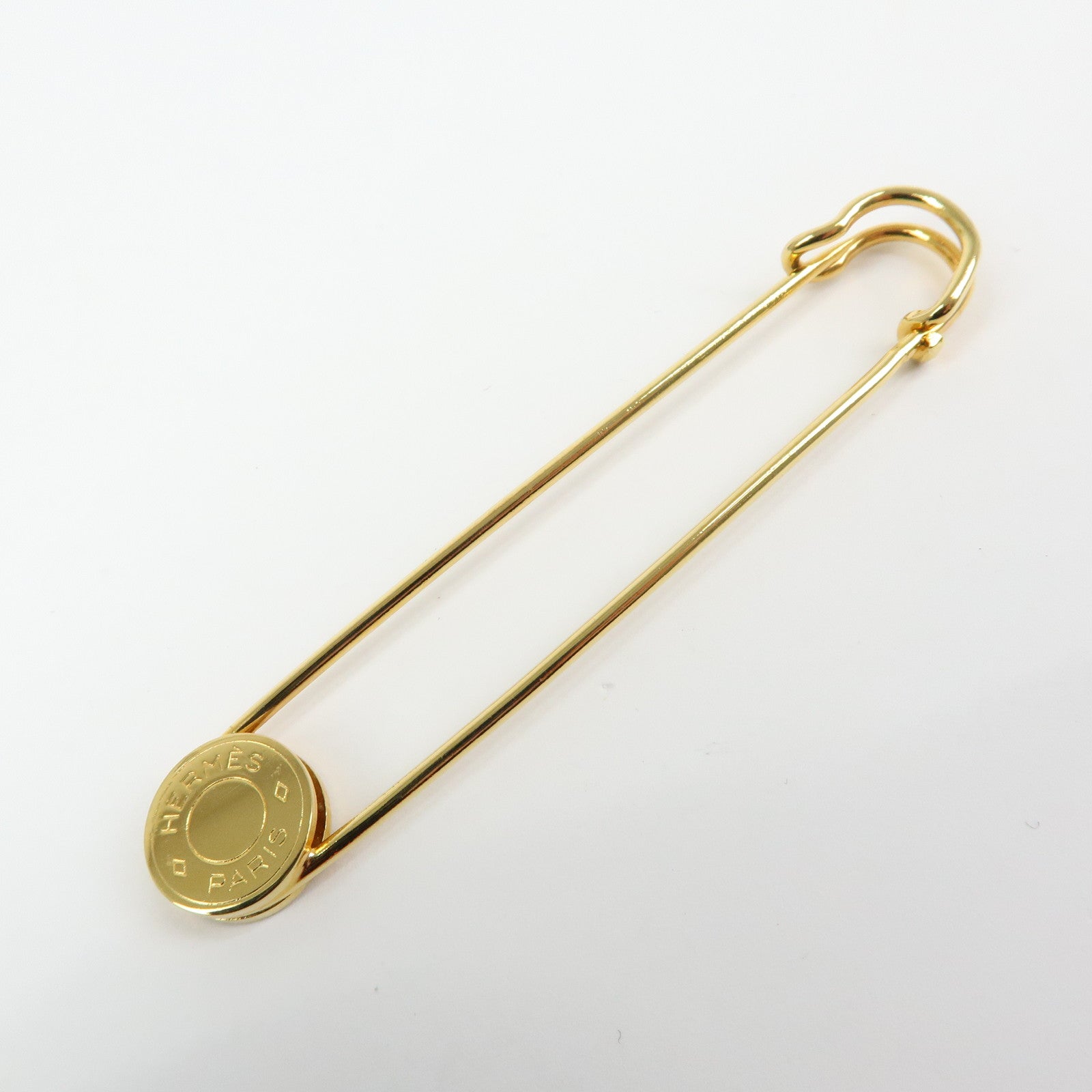 HERMES Sellier Set of 2 Metal Sellier Pin Brooch Legato Scarf Ring