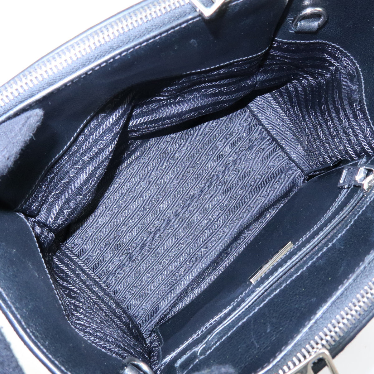 PRADA Triangle Logo Pony Leather 2Way Bag Hand Bag Shoulder Bag
