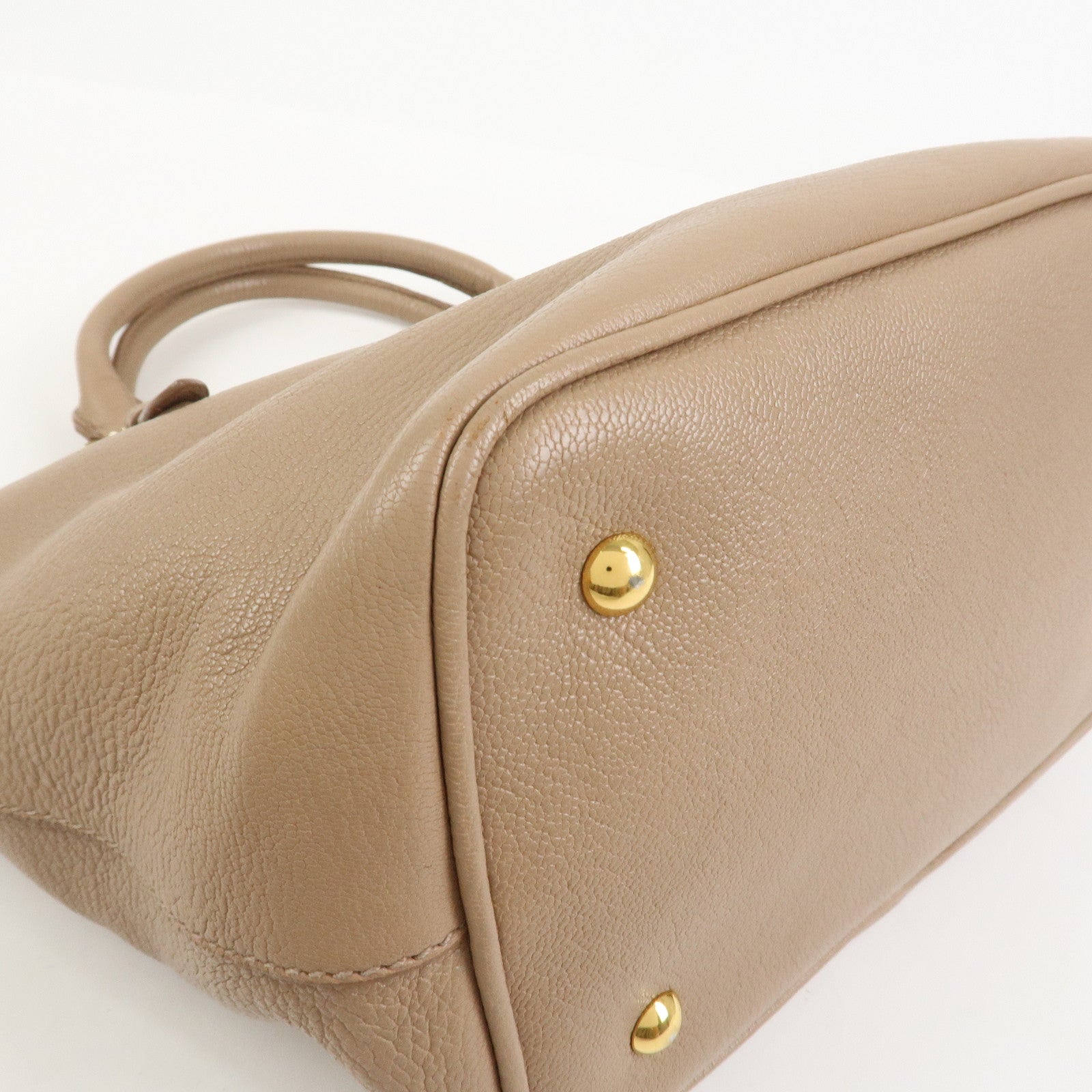 MIU MIU Madras Leather 2Way Shoulder Bag Hand Bag Pink Beige RN0886