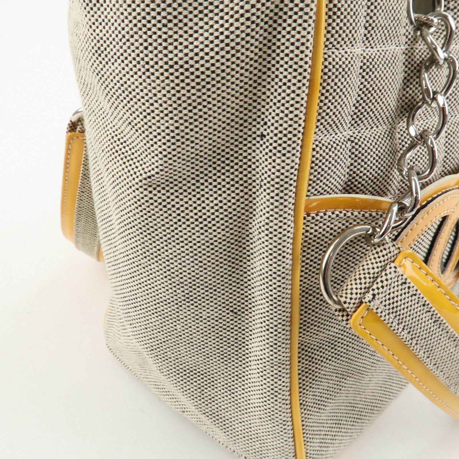 CHANEL Camelia No.5 Chocolate Bar Chain Shoulder Bag A31573 Used