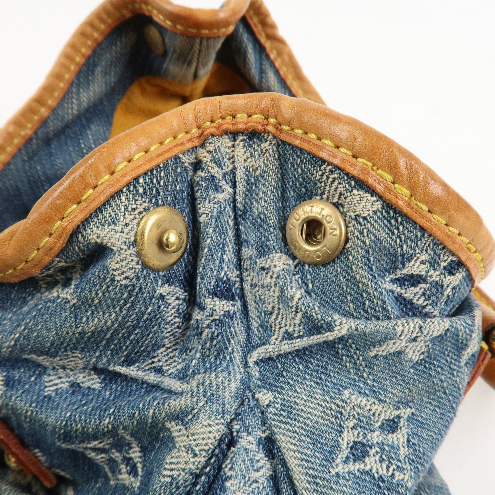 Louis Vuitton Monogram Denim Pleaty Hand Bag Blue M95020