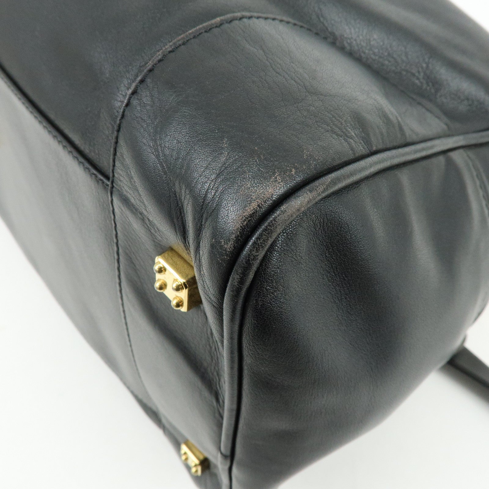 LOEWE Anagram Calf Leather 2Way Bag Boston Bag Black