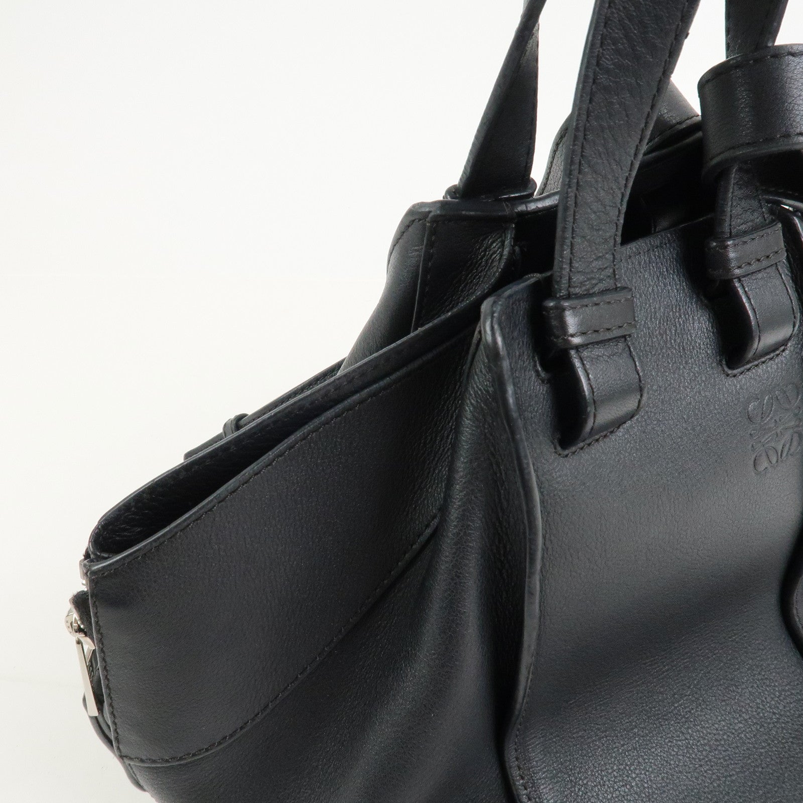 LOEWE Hammock Medium Leather Shoulder Bag Hand Bag Black