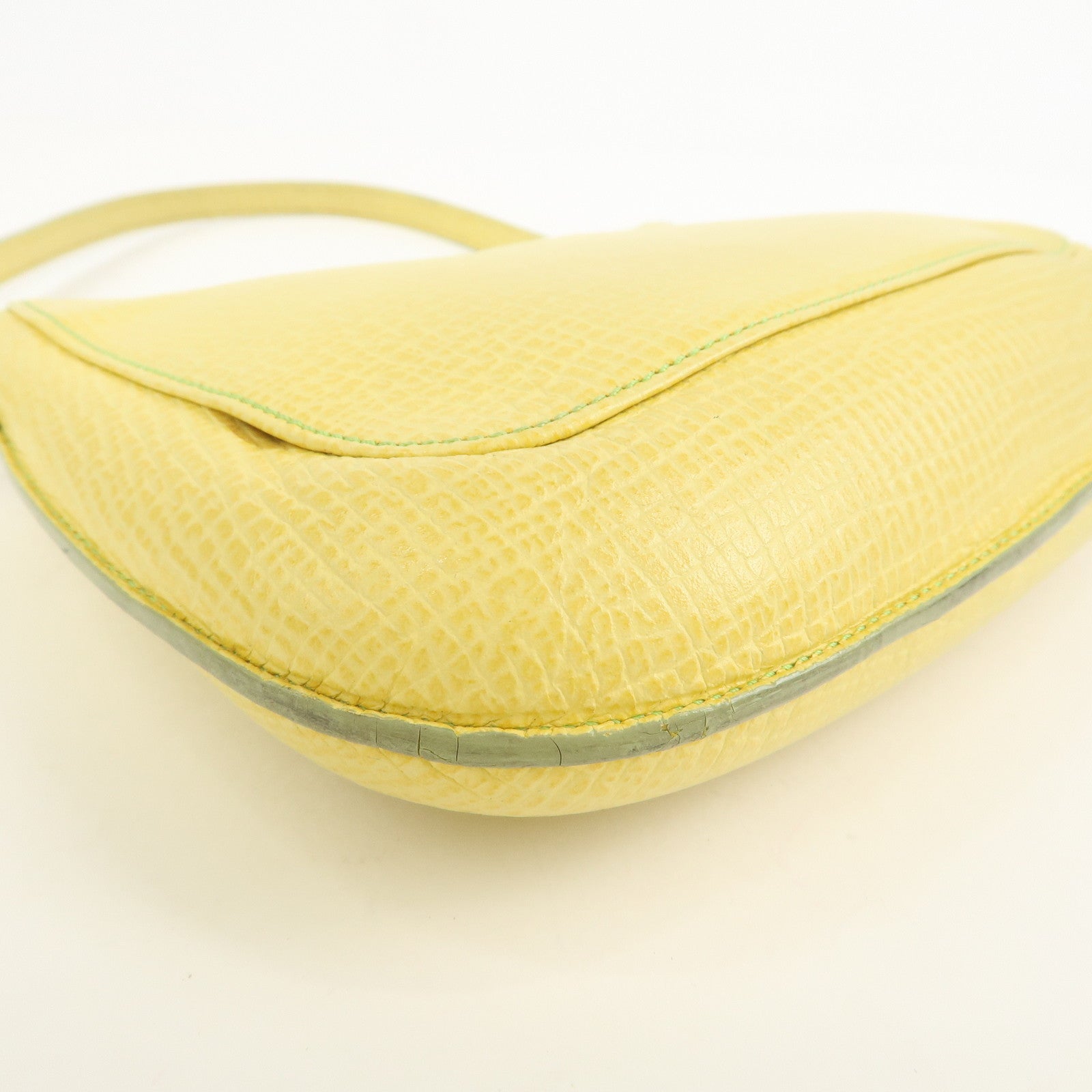 LOEWE Embossed Leather Hand Bag Shoulder Bag Yellow L21