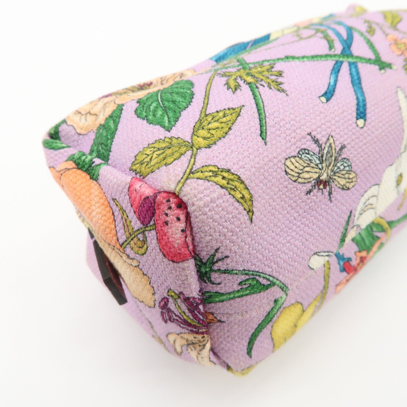 GUCCI GG Marmont Canvas Leather Pouch Flower Purple 577355