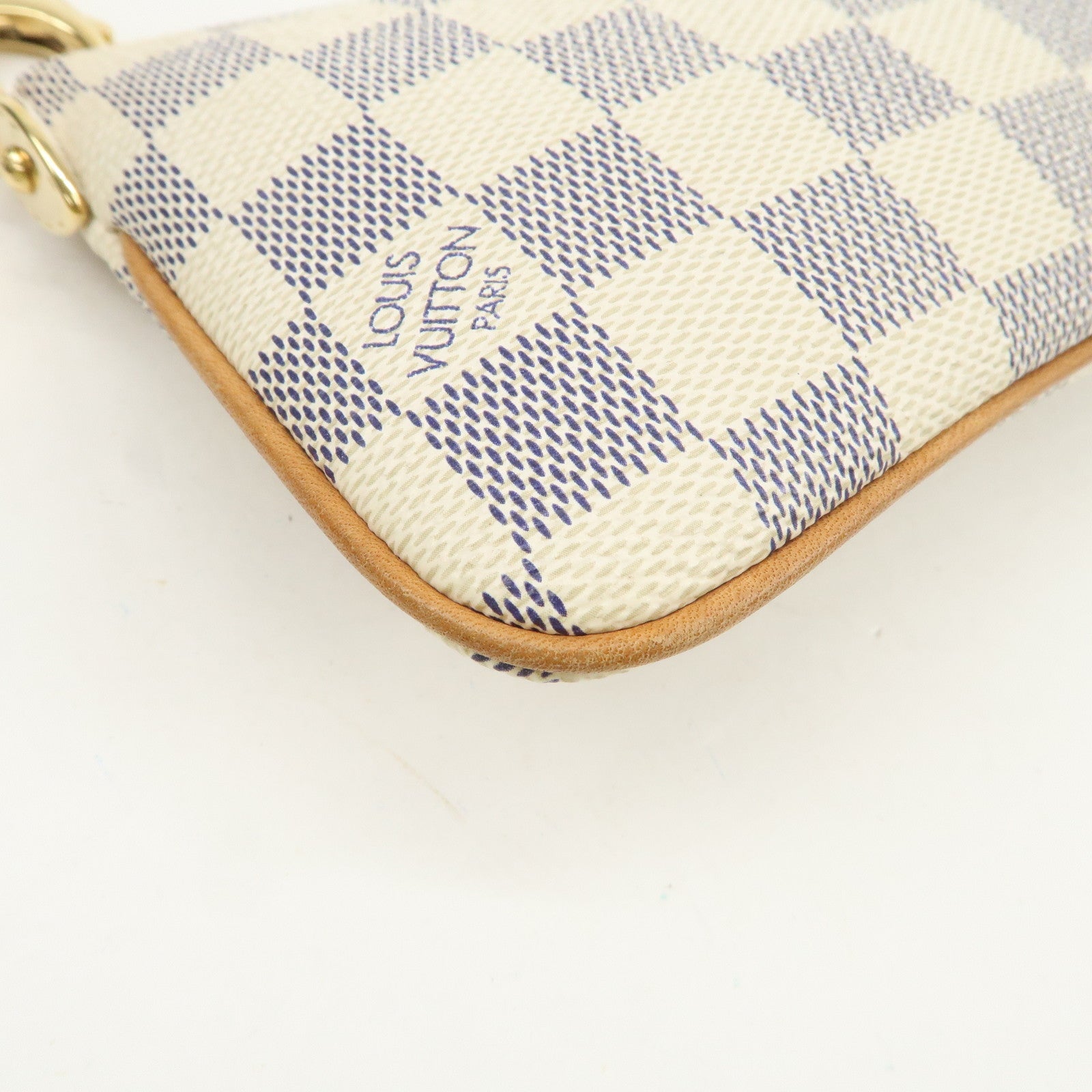 Louis Vuitton Damier Azur Pochette Milla MM Mini Pouch N60027