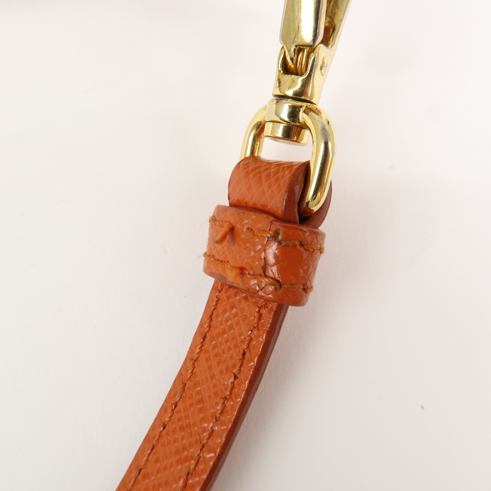 PRADA Logo Leather Shoulder Bag Crossbody Bag Orange BT0834